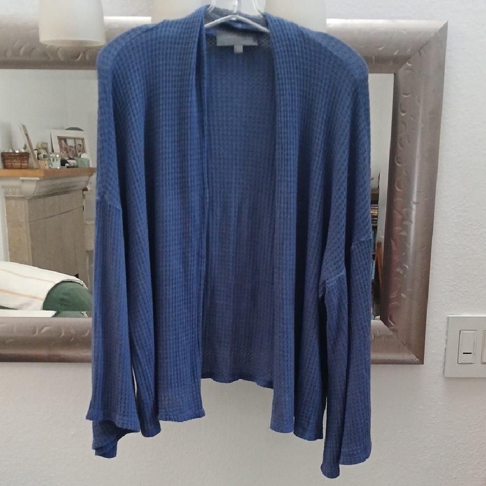 Anthropologie Blue Open-Front Sweater